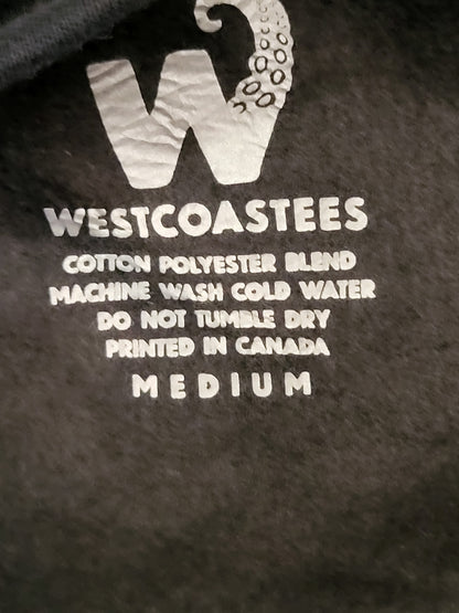 NEW -Westcoastees black "Home Grown" fleecy lined crewneck sweatshirt - Unisex size MEDIUM