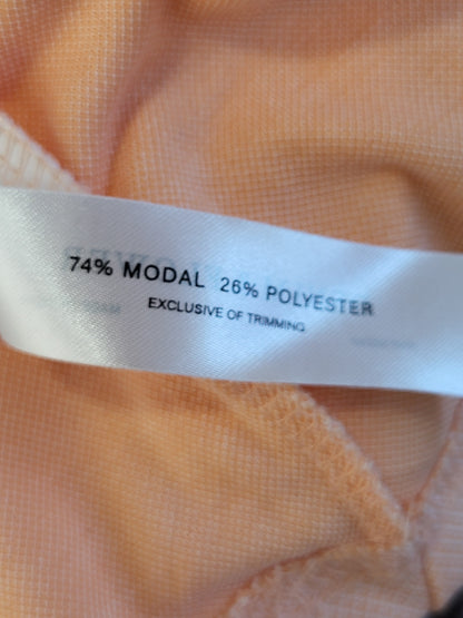 NEW - Denim & Flower by Ricky Singh Men's Quarter-Zip Polo Shirt in Apricot - Size MEDIUM