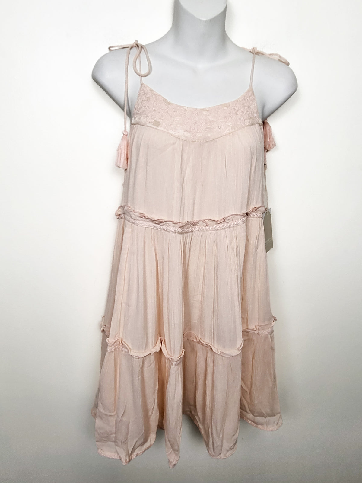 NEW - Jackson Rowe Pastel Pink "Chiquita" Tiered Cami Dress - XS (mistagged by manufacturer)