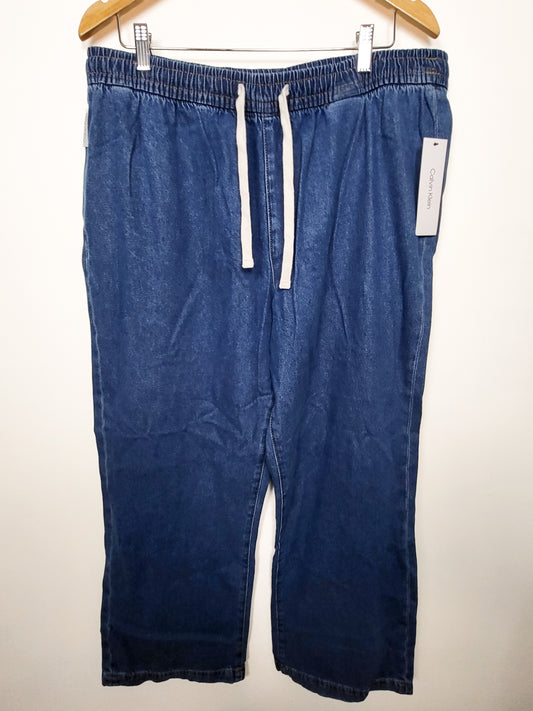NEW - Calvin Klein Women's Drawstring Denim Jogger / Lounge Pant - Size XL