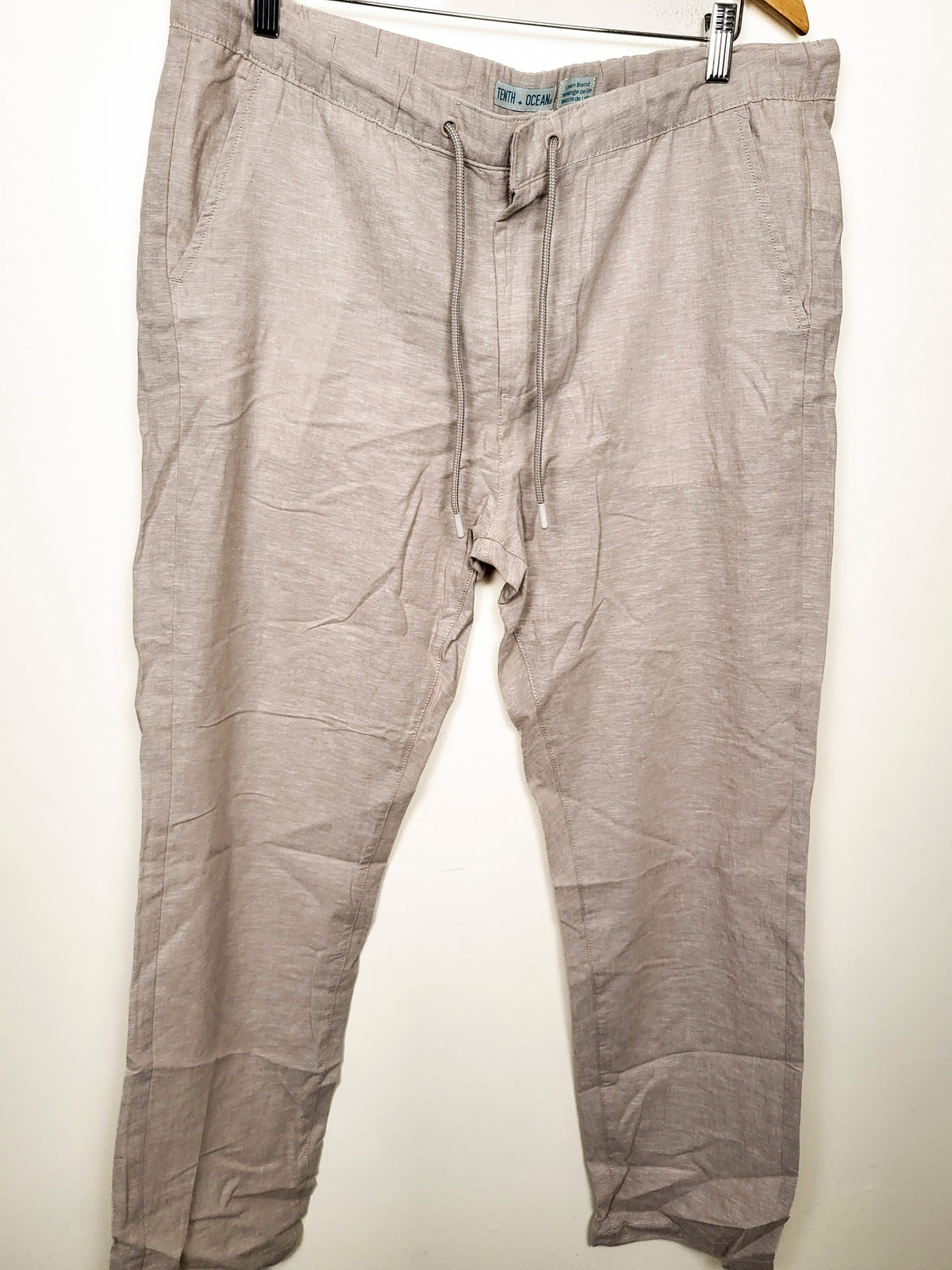 NEW - Tenth + Ocean Men's Washable Linen Blend Drawstring Pants - Size XL