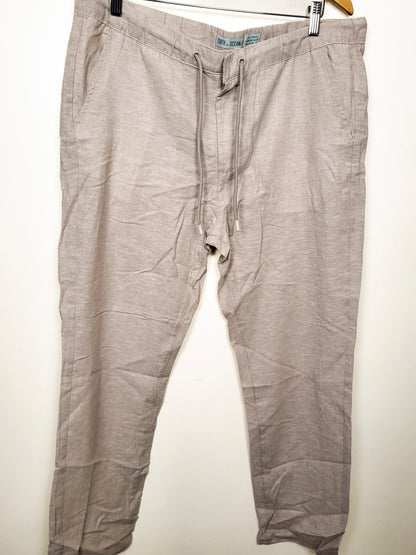 NEW - Tenth + Ocean Men's Washable Linen Blend Drawstring Pants - Size XL