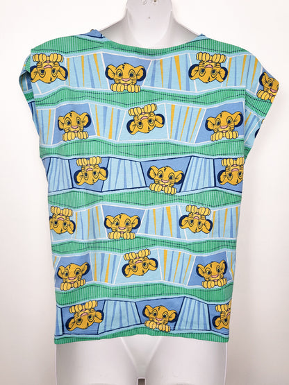 Disney Women's The Lion King "Simba" Vintage-Style Cap-Sleeve Pajama Top - Size SMALL