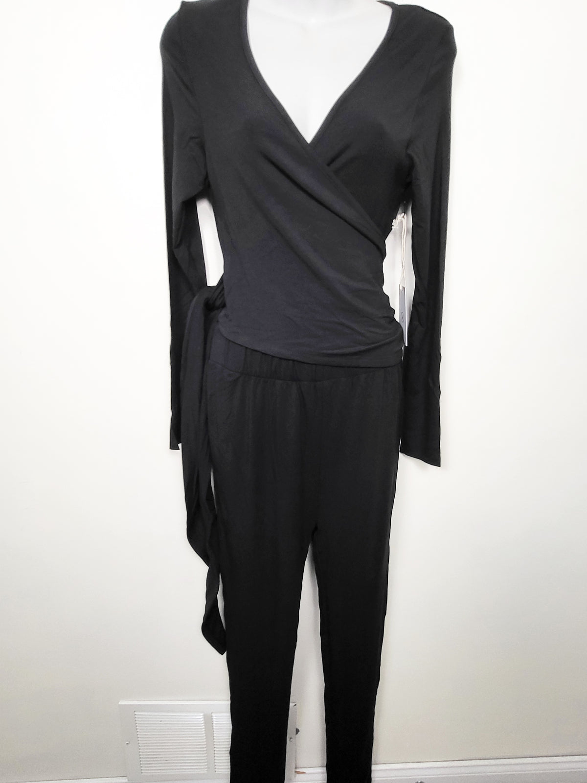 NEW - Jackson Rowe Women's Black "Leo" Long-Sleeve Wrap Style Rayon Jumpsuit  - XS