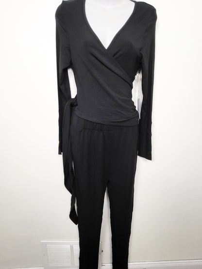 NEW - Jackson Rowe Women's Black "Leo" Long-Sleeve Wrap Style Rayon Jumpsuit  - XS