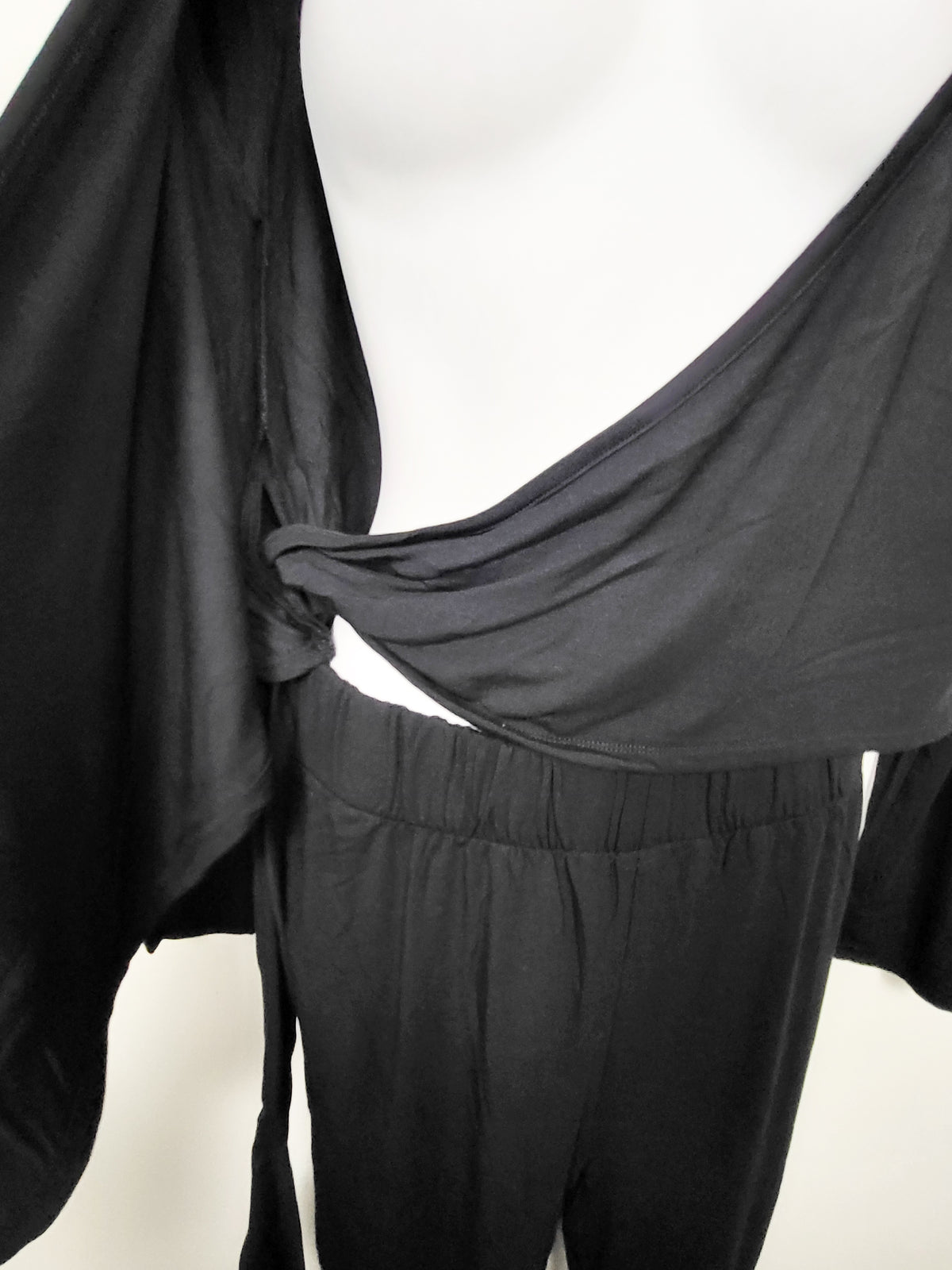 NEW - Jackson Rowe Women's Black "Leo" Long-Sleeve Wrap Style Rayon Jumpsuit  - XS