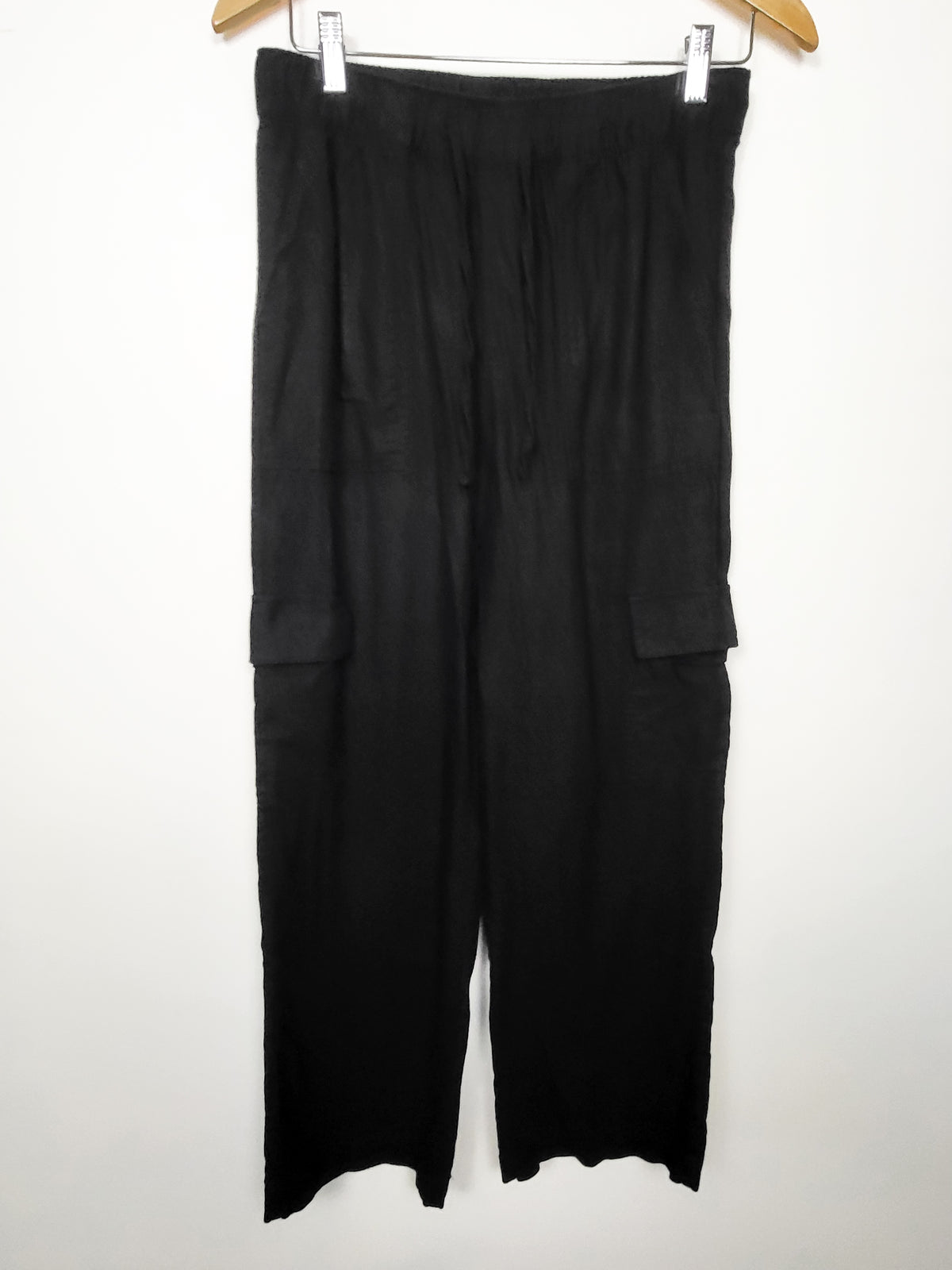 Gap Women's Black Linen-Blend Easy Cargo Pants - Size XS (fit bigger)