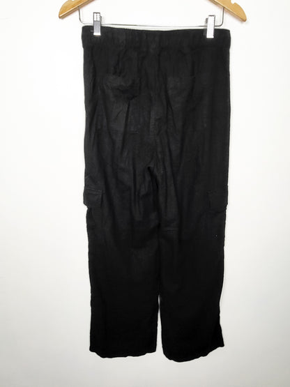 Gap Women's Black Linen-Blend Easy Cargo Pants - Size XS (fit bigger)