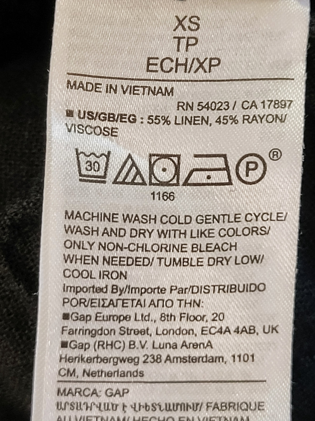 Gap Women's Black Linen-Blend Easy Cargo Pants - Size XS (fit bigger)
