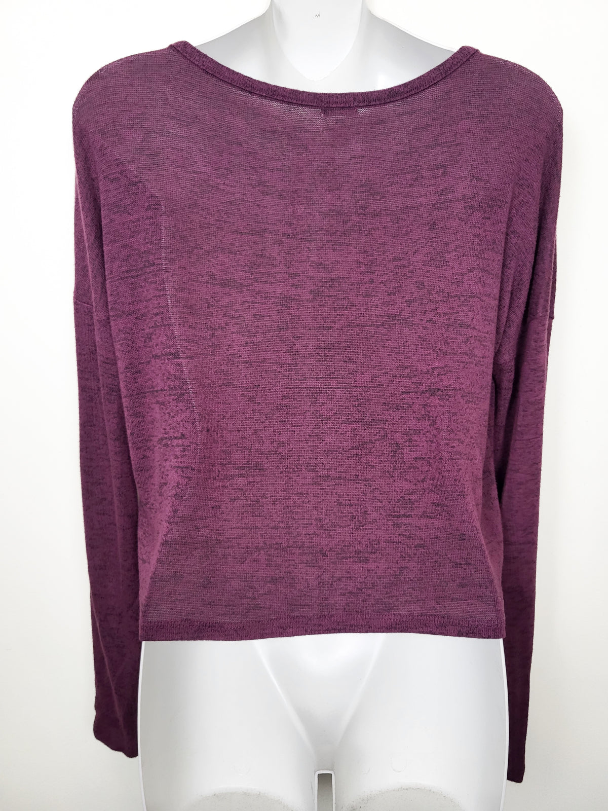 Garage Clothing Plum Purple "Oh So Soft" Cropped Knit Top - Size MEDIUM