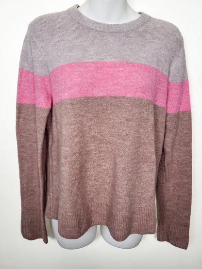 Old Navy Women's Tri-Tone Colorblock Knit Sweater - Size MEDIUM
