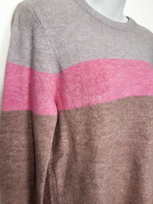 Old Navy Women's Tri-Tone Colorblock Knit Sweater - Size MEDIUM