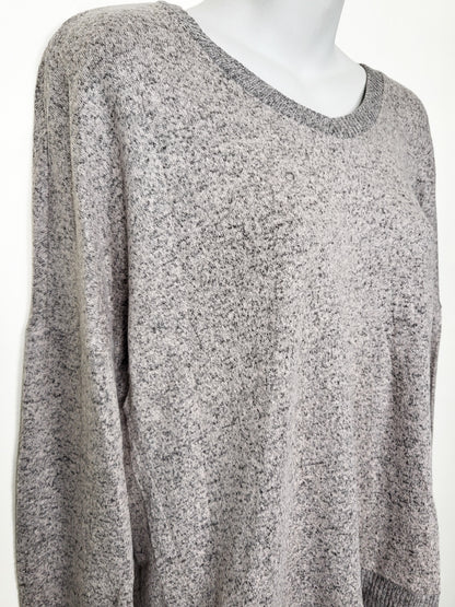 Antistar Women's Grey Oversized Marled Knit Top - Size MEDIUM
