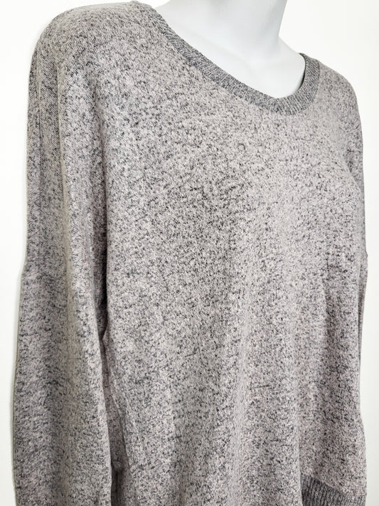 Antistar Women's Grey Oversized Marled Knit Top - Size MEDIUM