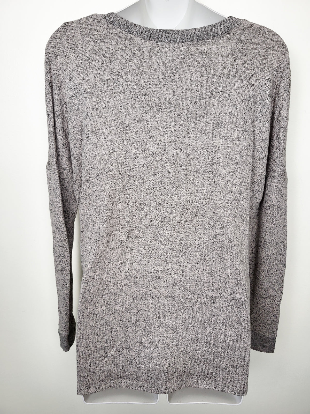 Antistar Women's Grey Oversized Marled Knit Top - Size MEDIUM