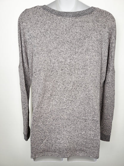 Antistar Women's Grey Oversized Marled Knit Top - Size MEDIUM