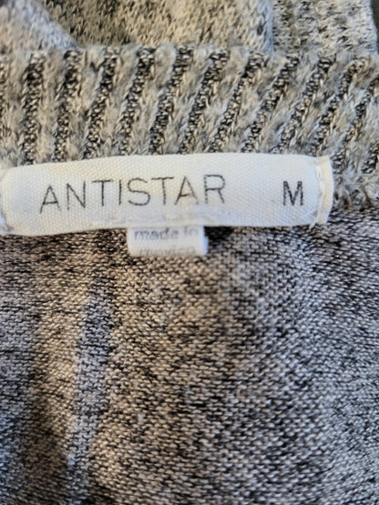 Antistar Women's Grey Oversized Marled Knit Top - Size MEDIUM