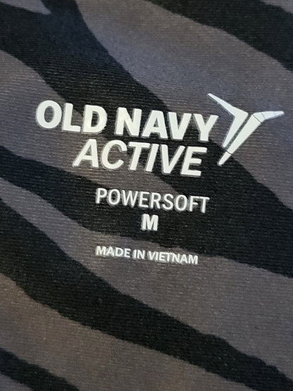 Old Navy Active Women's High-Waisted PowerSoft Crop Leggings in Zebra Print - Size MEDIUM