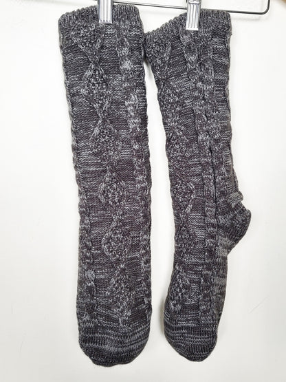 Bench Cable-Knit Sherpa Fleece-Lined Slipper Socks - One Size Fits Most