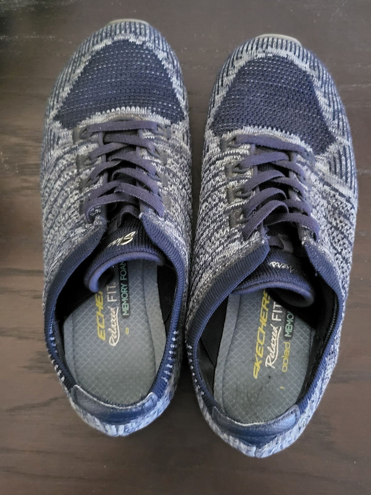 Skechers Women's Navy Breathe-Easy Fortune-Knit Sneakers - Size 7