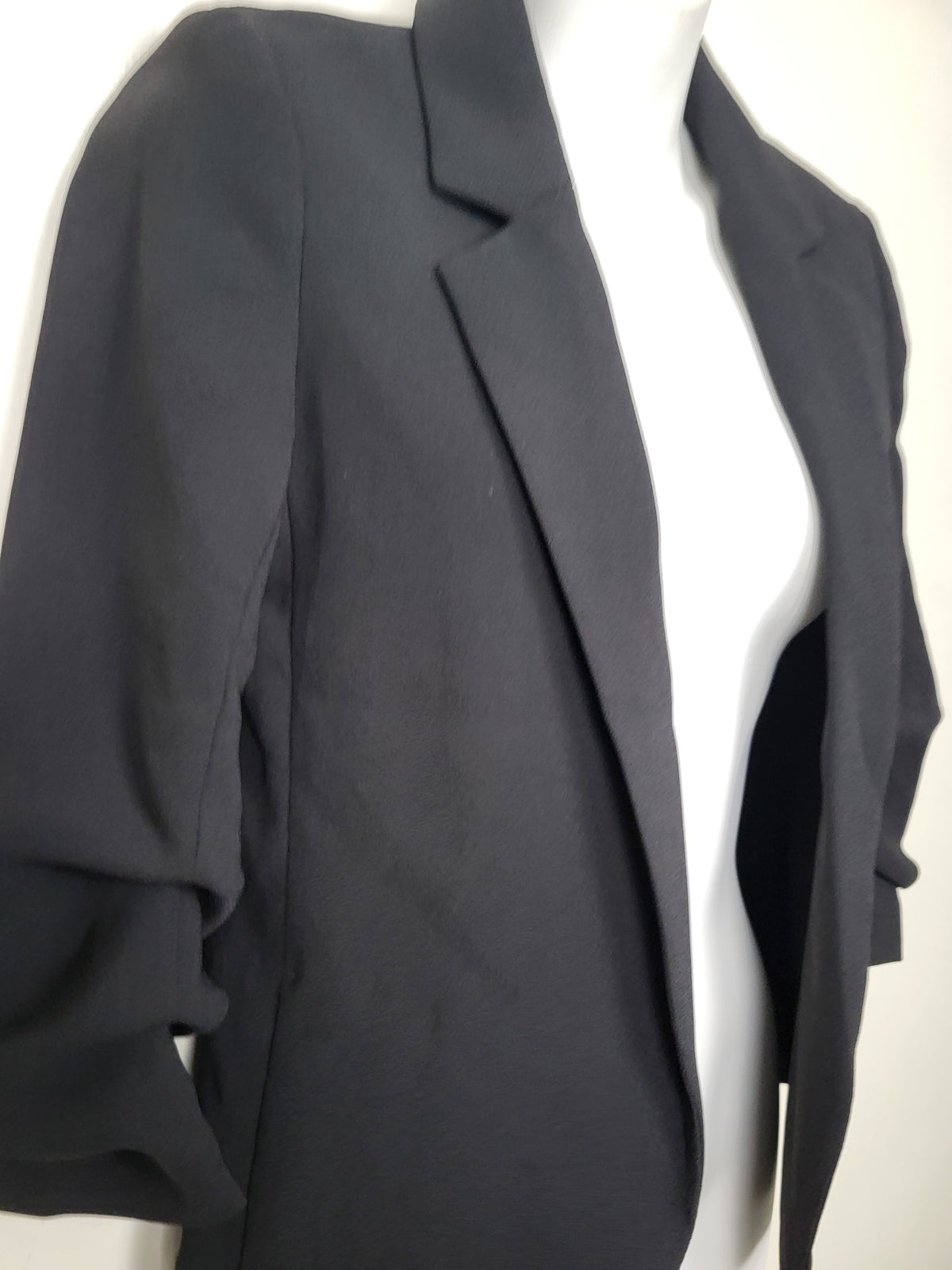 H&M Black Gathered-Sleeve Blazer - Size XXS