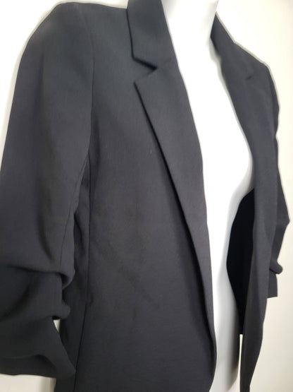 H&M Black Gathered-Sleeve Blazer - Size XXS