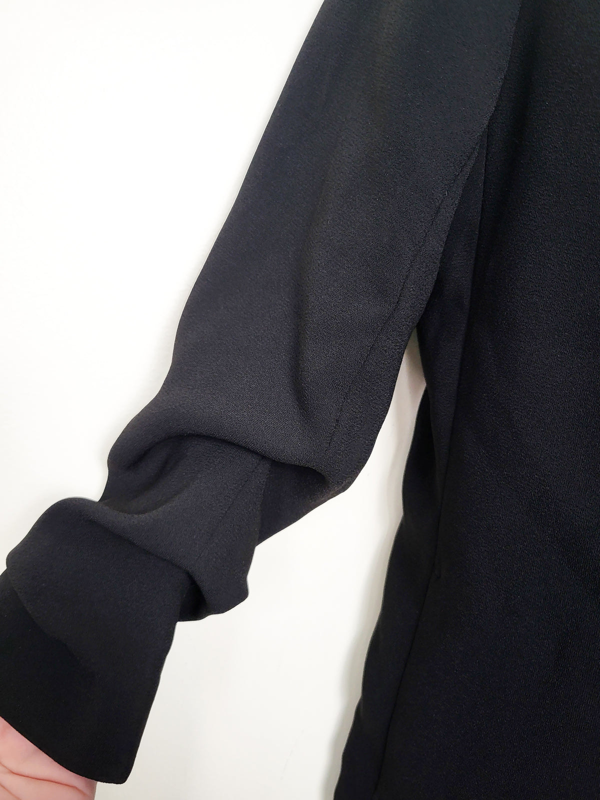 H&M Black Gathered-Sleeve Blazer - Size XXS