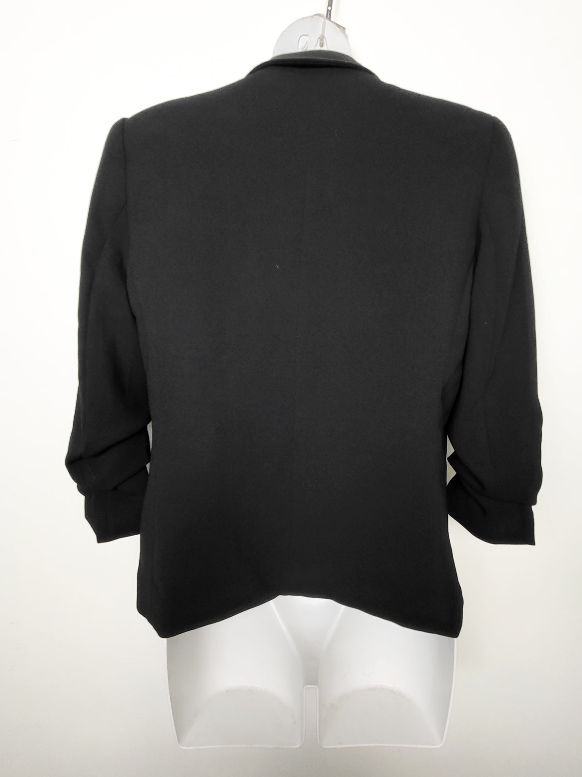 H&M Black Gathered-Sleeve Blazer - Size XXS