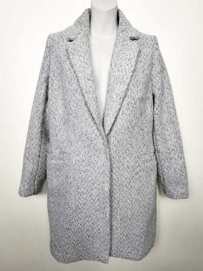 Dynamite Herringbone Oversized Cocoon Coat  - Size Small