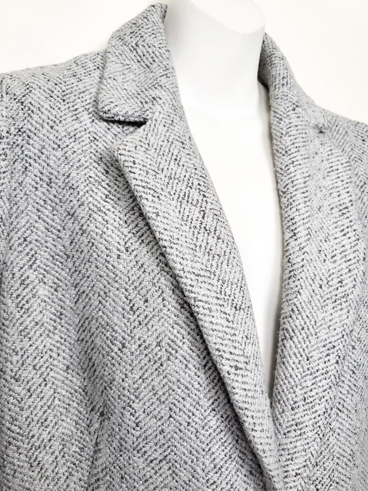 Dynamite Herringbone Oversized Cocoon Coat  - Size Small