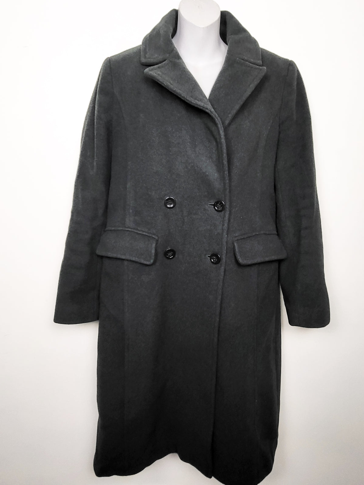 Lands' End Women's Insulated Cashmere-Wool Blend Long Overcoat - Size 6