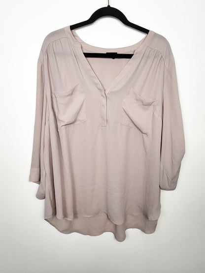 Torrid Pinky-Beige Harper Georgette Pullover Blouse - Size 3 (3XL)