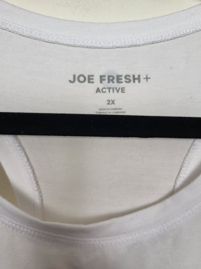 Joe Fresh Active White Racerback Tank Top - Size 2XL