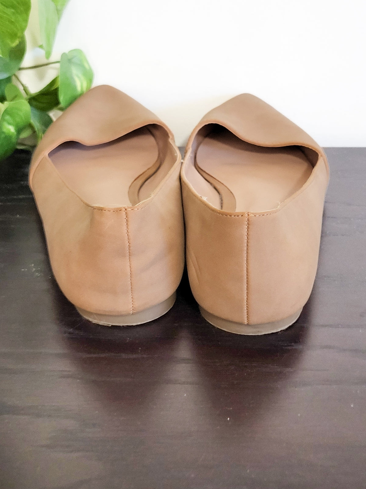 Call It Spring Vegan Tan Pointed-Toe D'Orsay Flats - Size 7