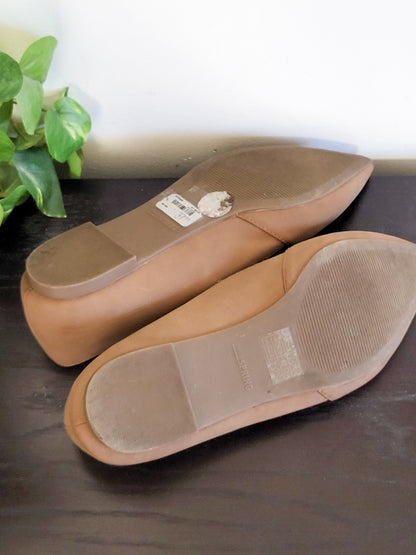 Call It Spring Vegan Tan Pointed-Toe D'Orsay Flats - Size 7