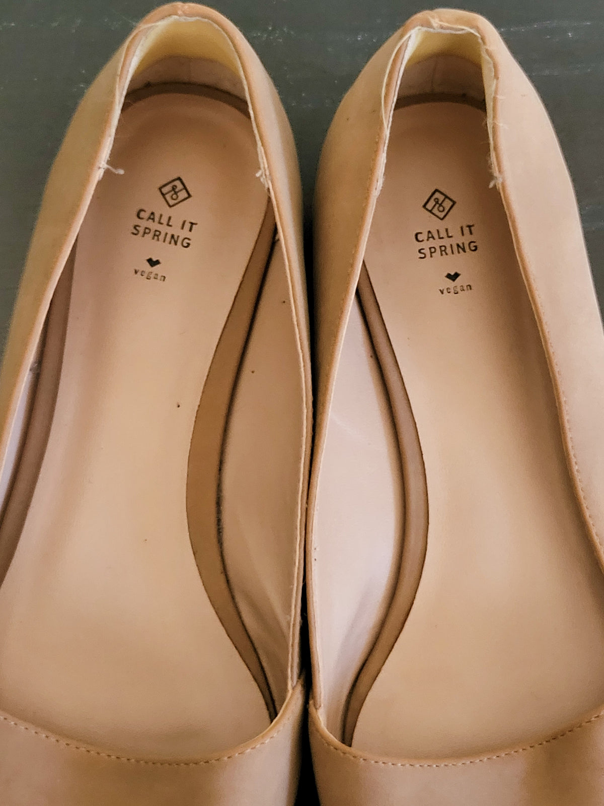 Call It Spring Vegan Tan Pointed-Toe D'Orsay Flats - Size 7