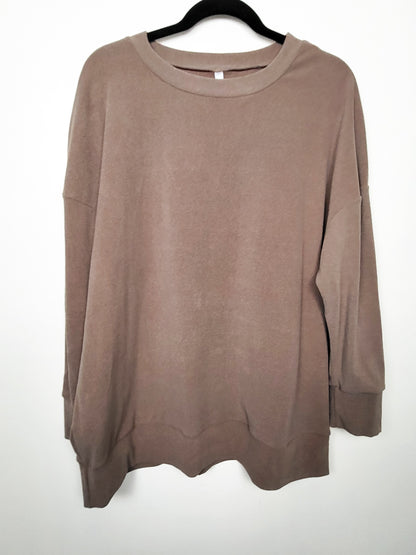 Brown micro fleece sweatshirt - Size 3XL
