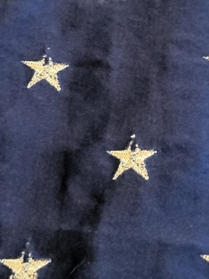 Chintz & Company Vintage Queen Star Duvet Cover - Navy & Gold Metallic - Whimsygoth