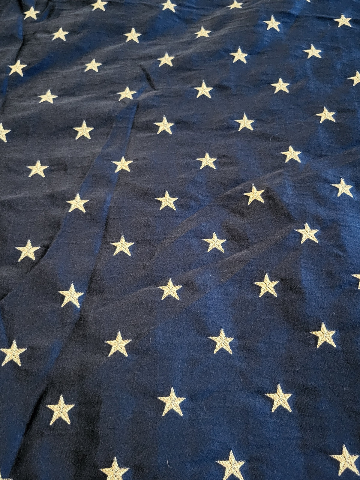 Chintz & Company Vintage Queen Star Duvet Cover - Navy & Gold Metallic - Whimsygoth