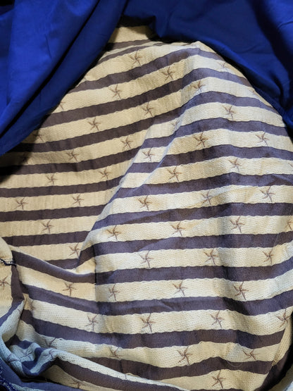 Chintz & Company Vintage Queen Star Duvet Cover - Navy & Gold Metallic - Whimsygoth