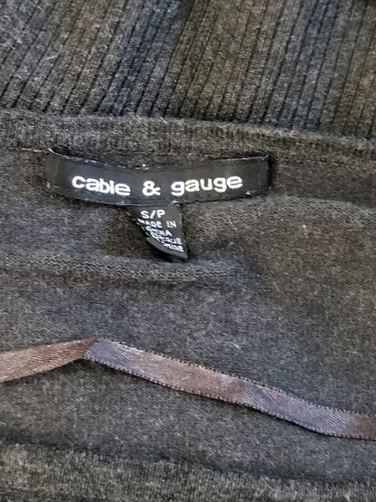 Cable & Gauge Layered Chiffon-Hem Knit Pullover Sweater - Size Small