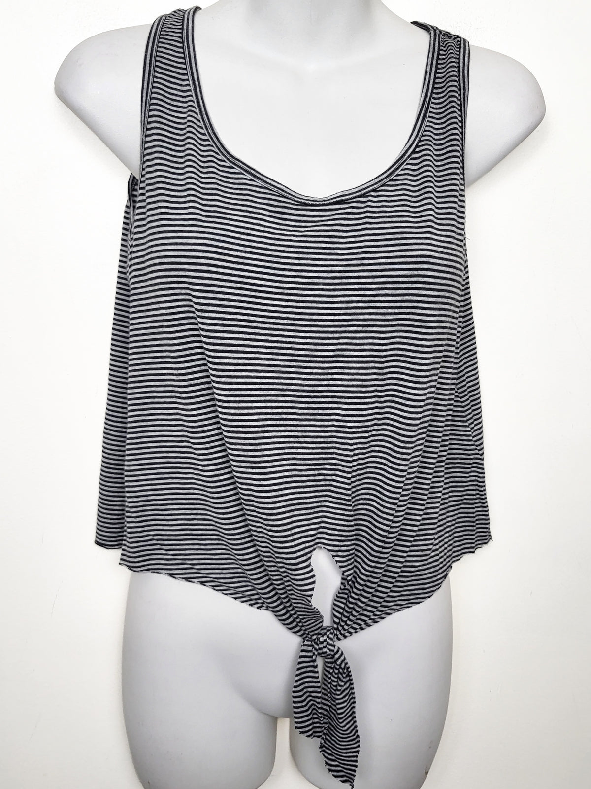 Antistar Striped Tie-Front Tank Top - Size Small