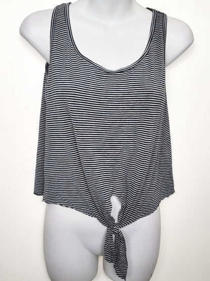 Antistar Striped Tie-Front Tank Top - Size Small