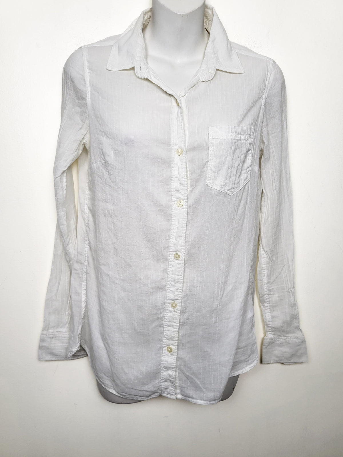 Banana Republic Factory Classic Fit Semi-Sheer Cotton Button-Down Shirt - Size XS