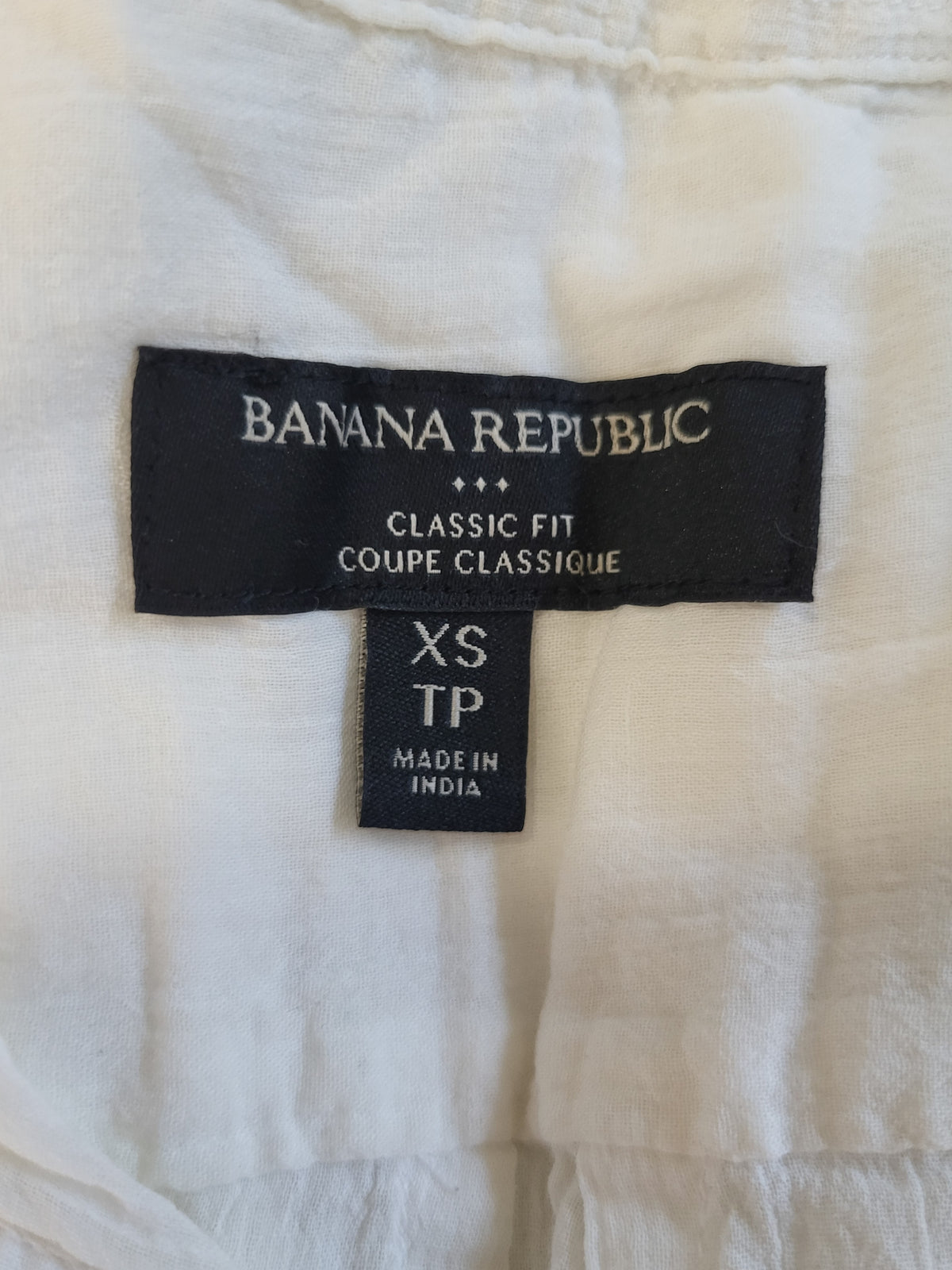Banana Republic Factory Classic Fit Semi-Sheer Cotton Button-Down Shirt - Size XS