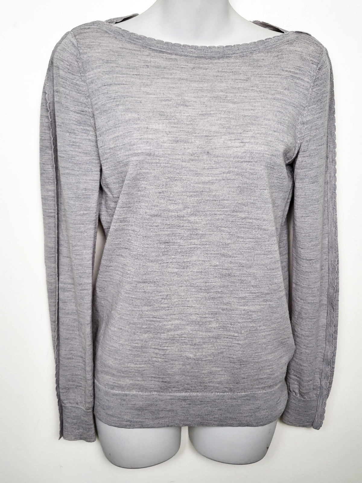 Banana Republic Scallop-Trim Merino Wool Sweater - Size Small