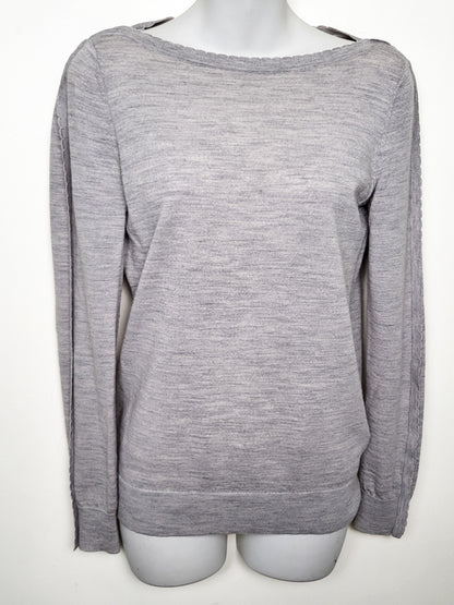 Banana Republic Scallop-Trim Merino Wool Sweater - Size Small