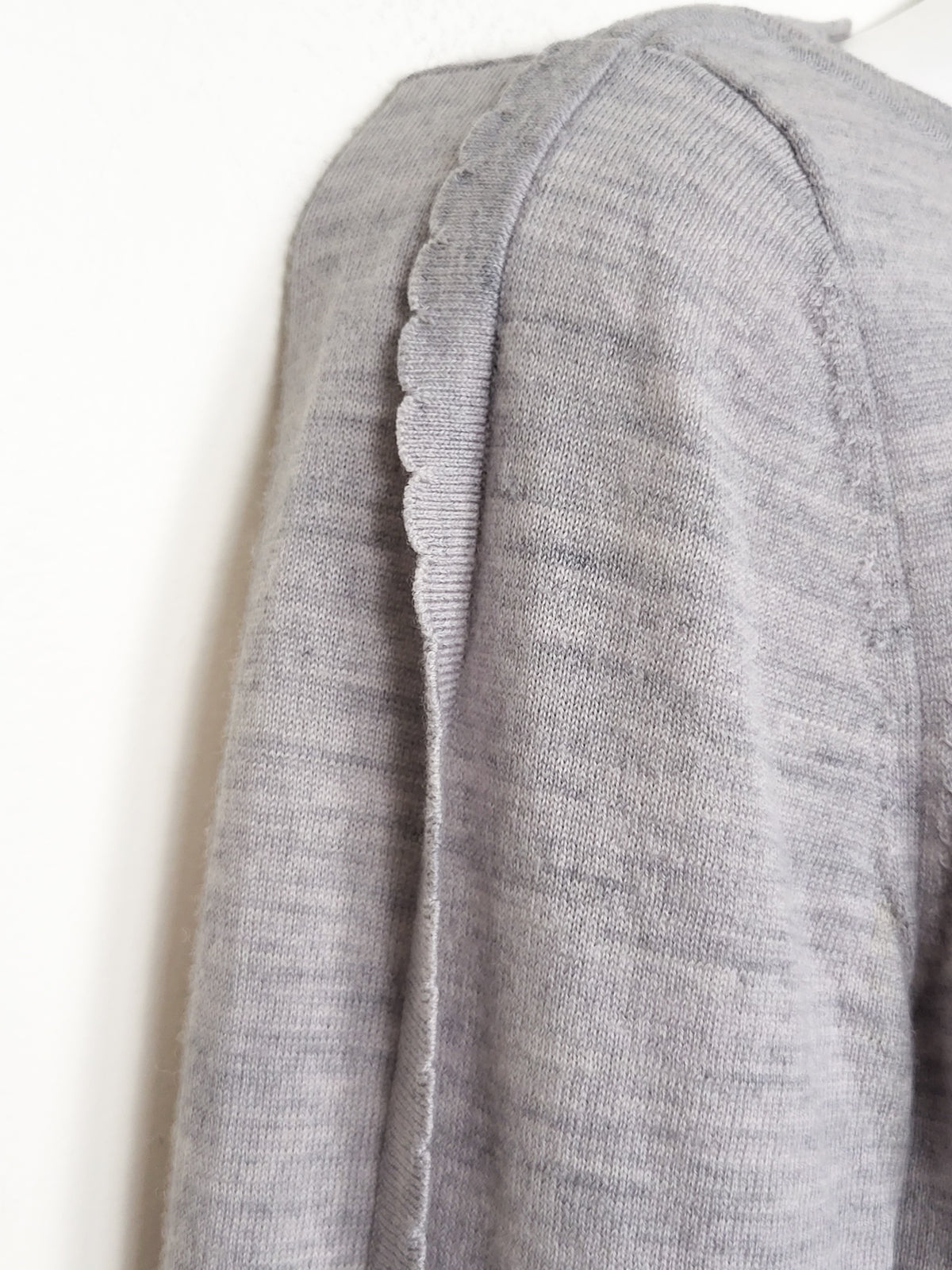Banana Republic Scallop-Trim Merino Wool Sweater - Size Small