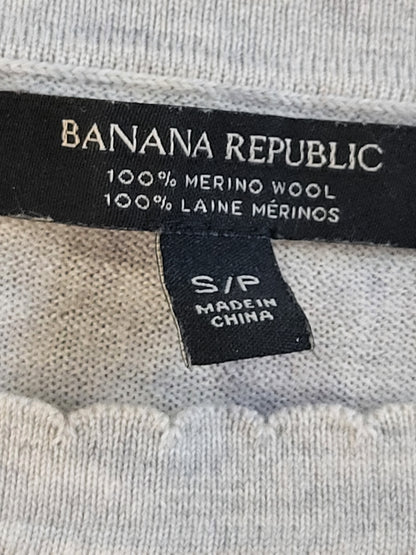Banana Republic Scallop-Trim Merino Wool Sweater - Size Small