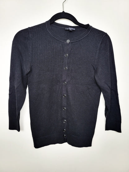 The Limited Black Pointelle Knit Front Cardigan Sweater - Size XS